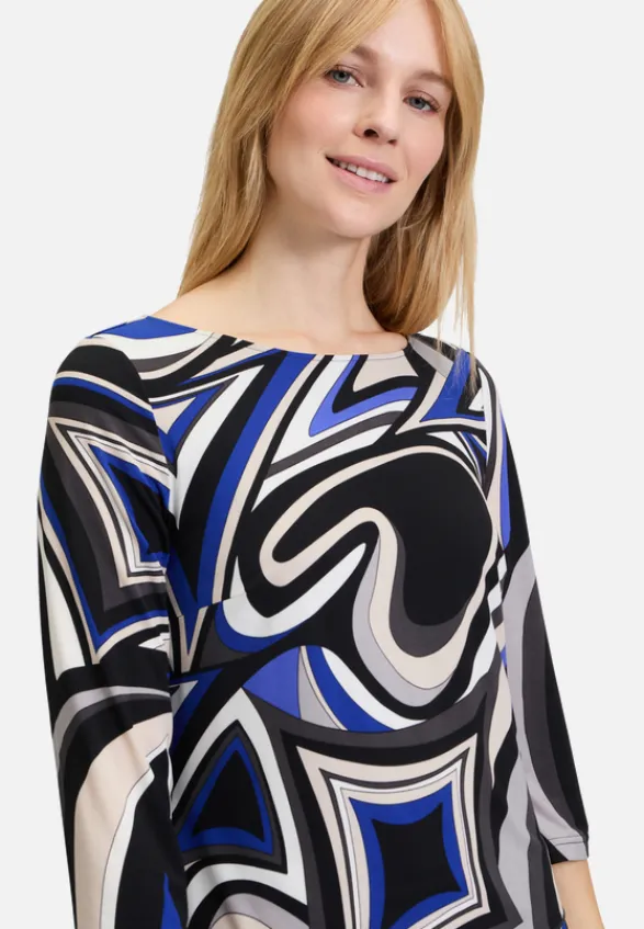 Betty Barclay Kleider*Stufenkleid mit 3/4 Arm Schwarz/Blau