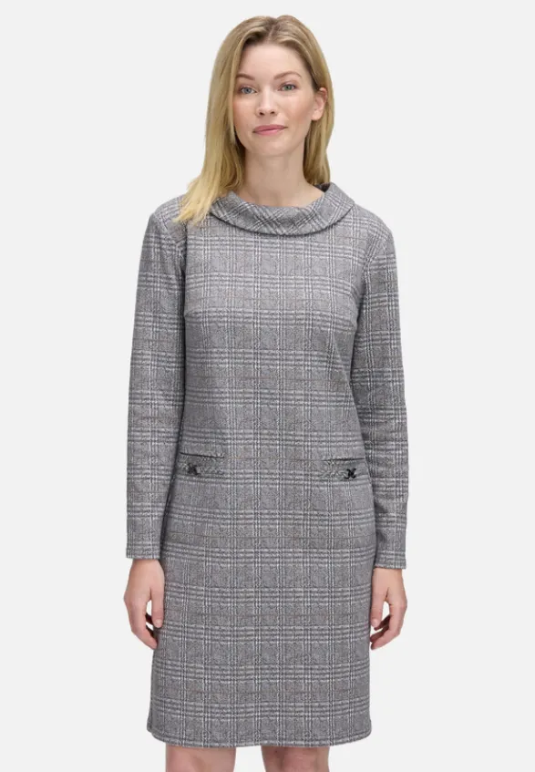 Betty Barclay Kleider*Sweatkleid mit Kragen Grau/Beige