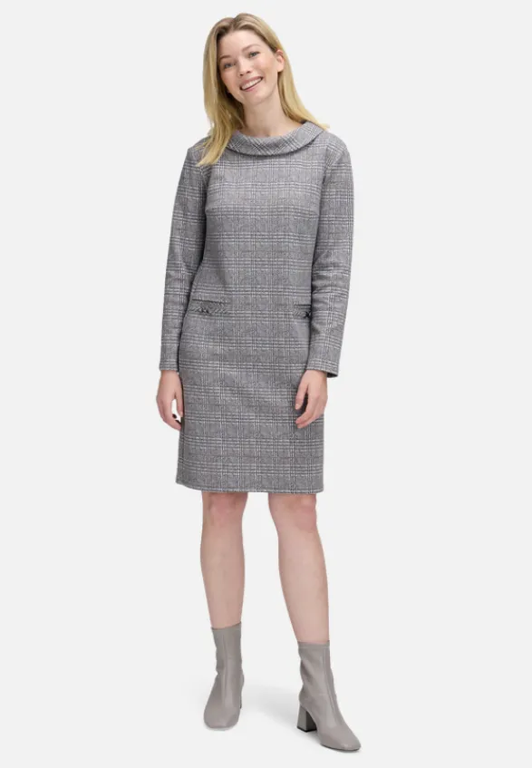Betty Barclay Kleider*Sweatkleid mit Kragen Grau/Beige