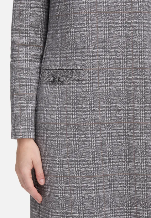 Betty Barclay Kleider*Sweatkleid mit Kragen Grau/Beige