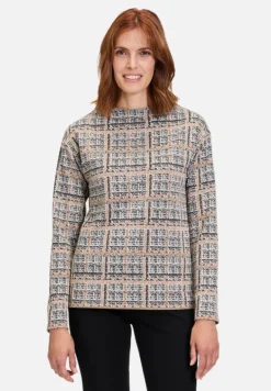 Betty Barclay Sweatshirts*Sweatshirt mit Kragen Grau/Beige