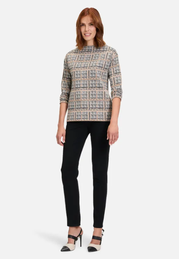 Betty Barclay Sweatshirts*Sweatshirt mit Kragen Grau/Beige