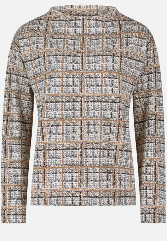 Betty Barclay Sweatshirts*Sweatshirt mit Kragen Grau/Beige