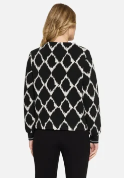 Betty Barclay Sweatshirts*Sweatshirt mit Rippbündchen Schwarz/Beige