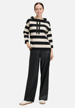 Betty Barclay Sweatshirts*Sweatshirt mit Stehkragen Schwarz/Beige