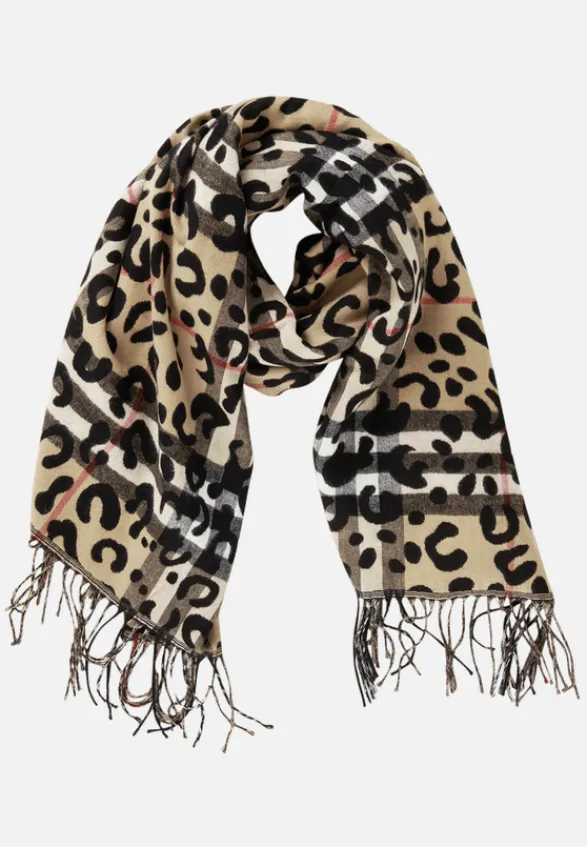 Betty Barclay Accessoires*Winterschal mit Fransen Camel/Black