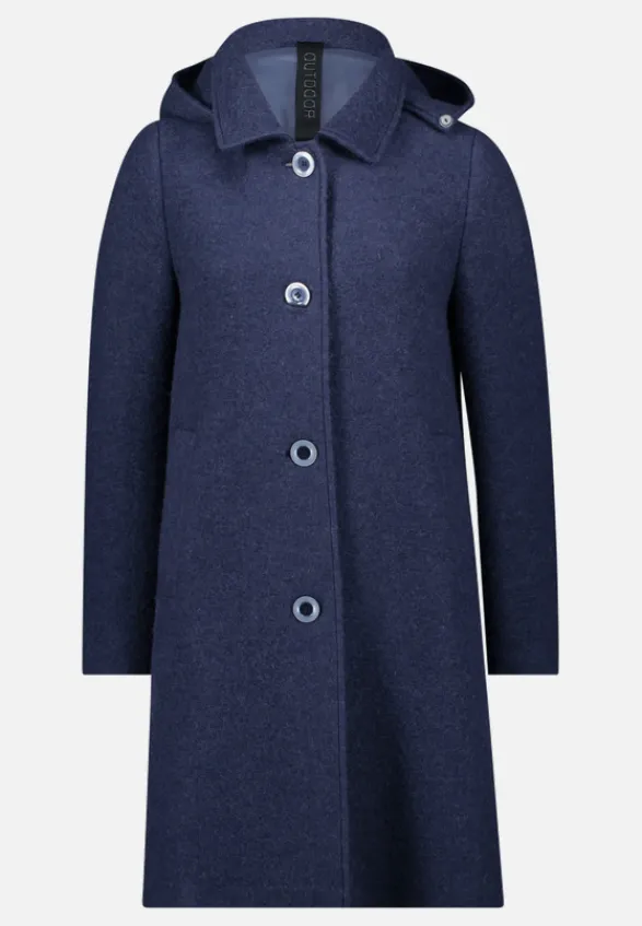 Betty Barclay Mäntel*Wollmantel mit abnehmbarer Kapuze Dark Blue Melange