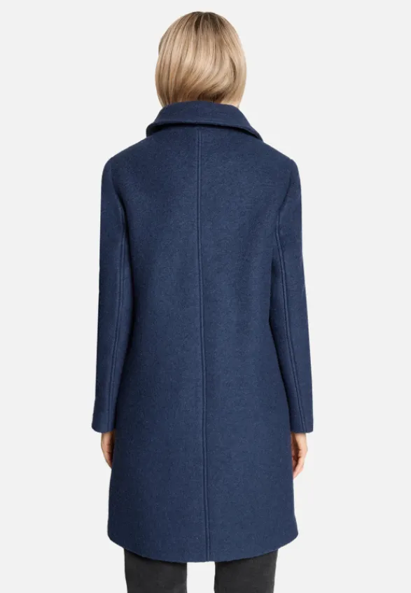 Betty Barclay Mäntel*Wollmantel mit abnehmbarer Kapuze Dark Blue Melange