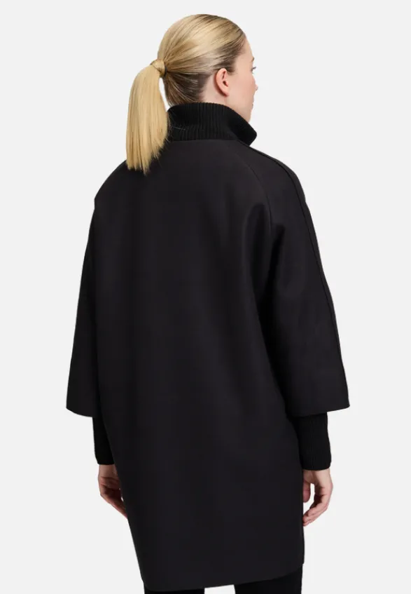 Betty Barclay Mäntel*Wollmantel mit Strickdetails Schwarz