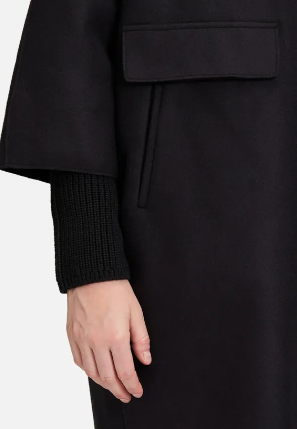 Betty Barclay Mäntel*Wollmantel mit Strickdetails Schwarz